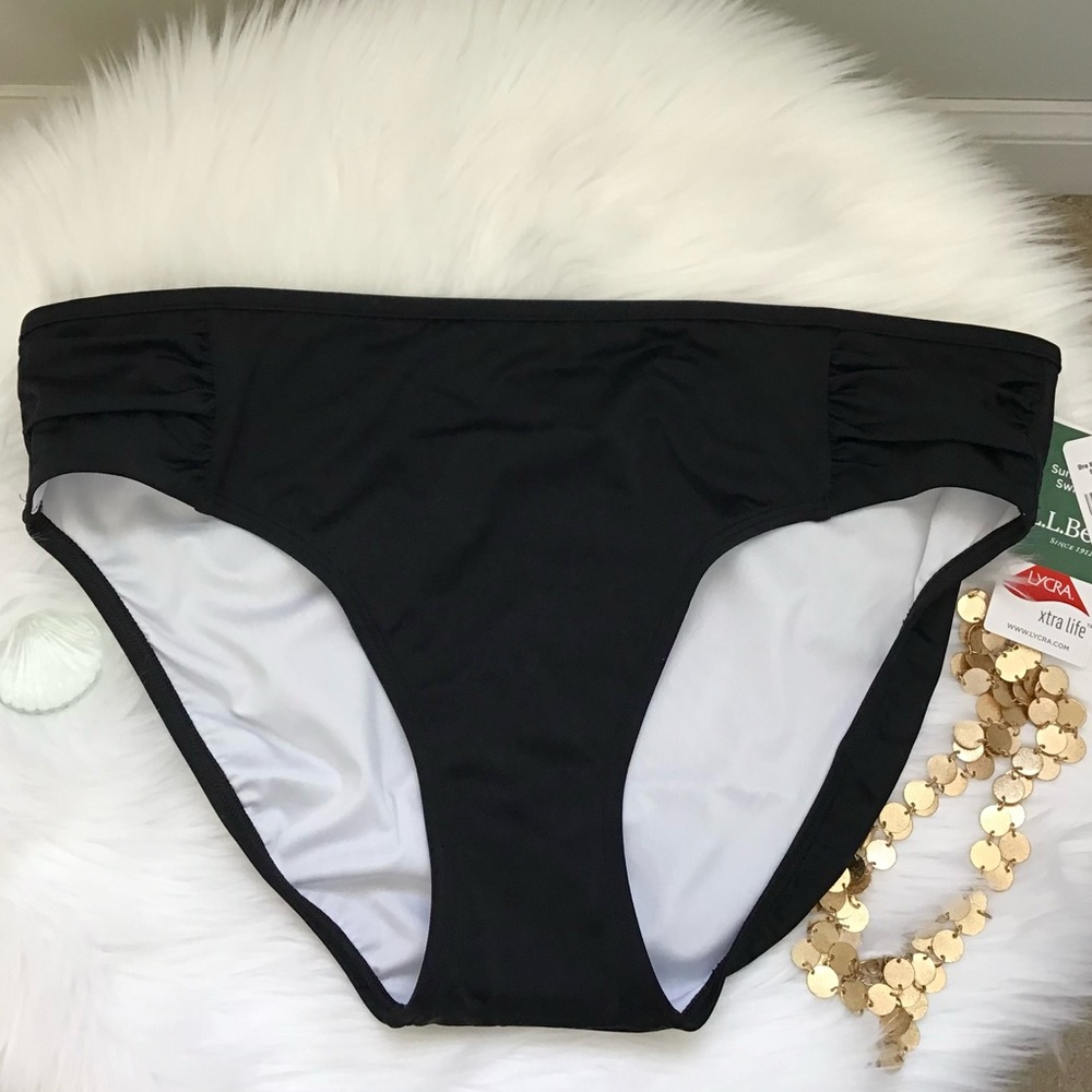 NEW L.L.Bean Luxe Black Swim Bottom Size 16 - Picture 5 of 10